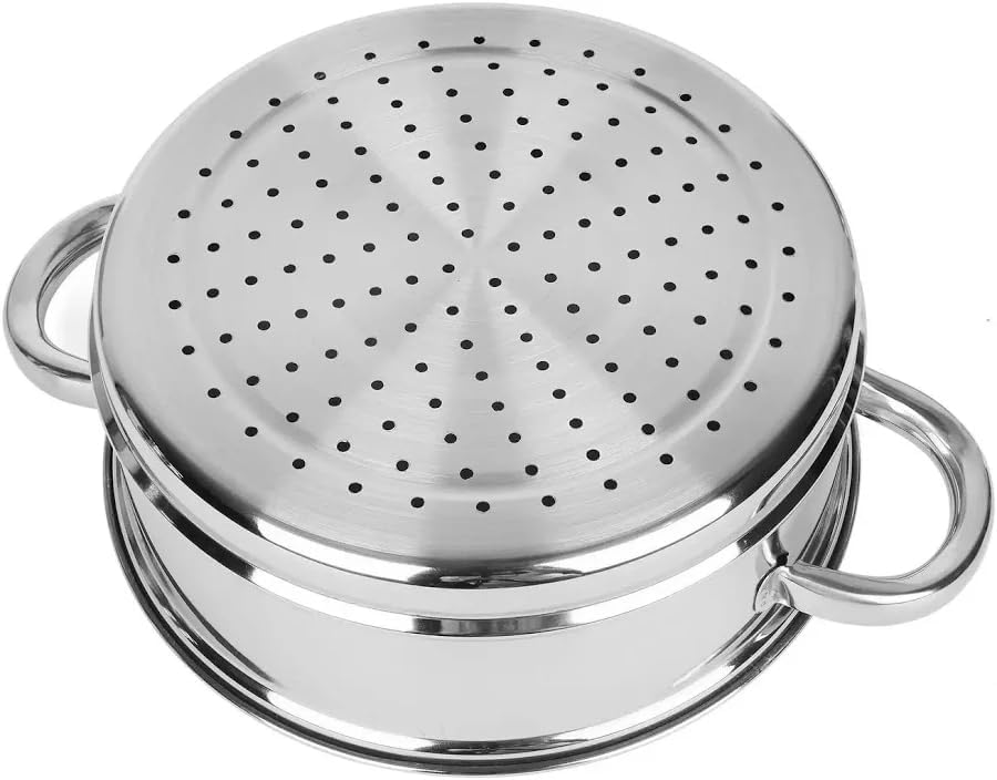 Zilner Dampfgarer Set - Topf Set 5-teilig - 24 cm - 3x Dämpfeinsatz und Glasdeckel - für alle Herdar