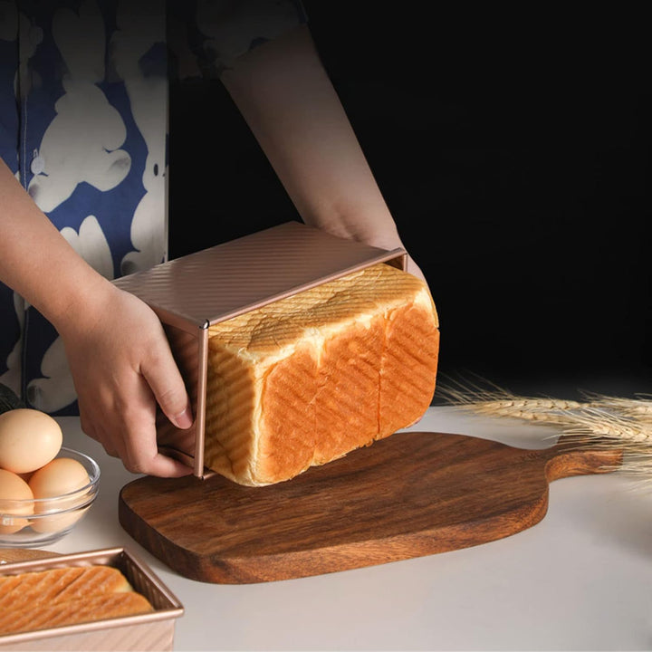 Toast Box Backform Brotlaibpfanne mit Deckel 2,2 Lb Teigkapazität Rechteckige Laibpfanne zum Backen