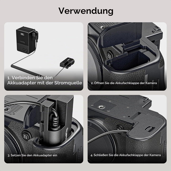 SMALLRIG D-TAP auf LP-E6NH Dummy-Akku, LP-E6NH Spiral-Stromkabel für Canon R5, R6, R7, R, R5C, 5D II