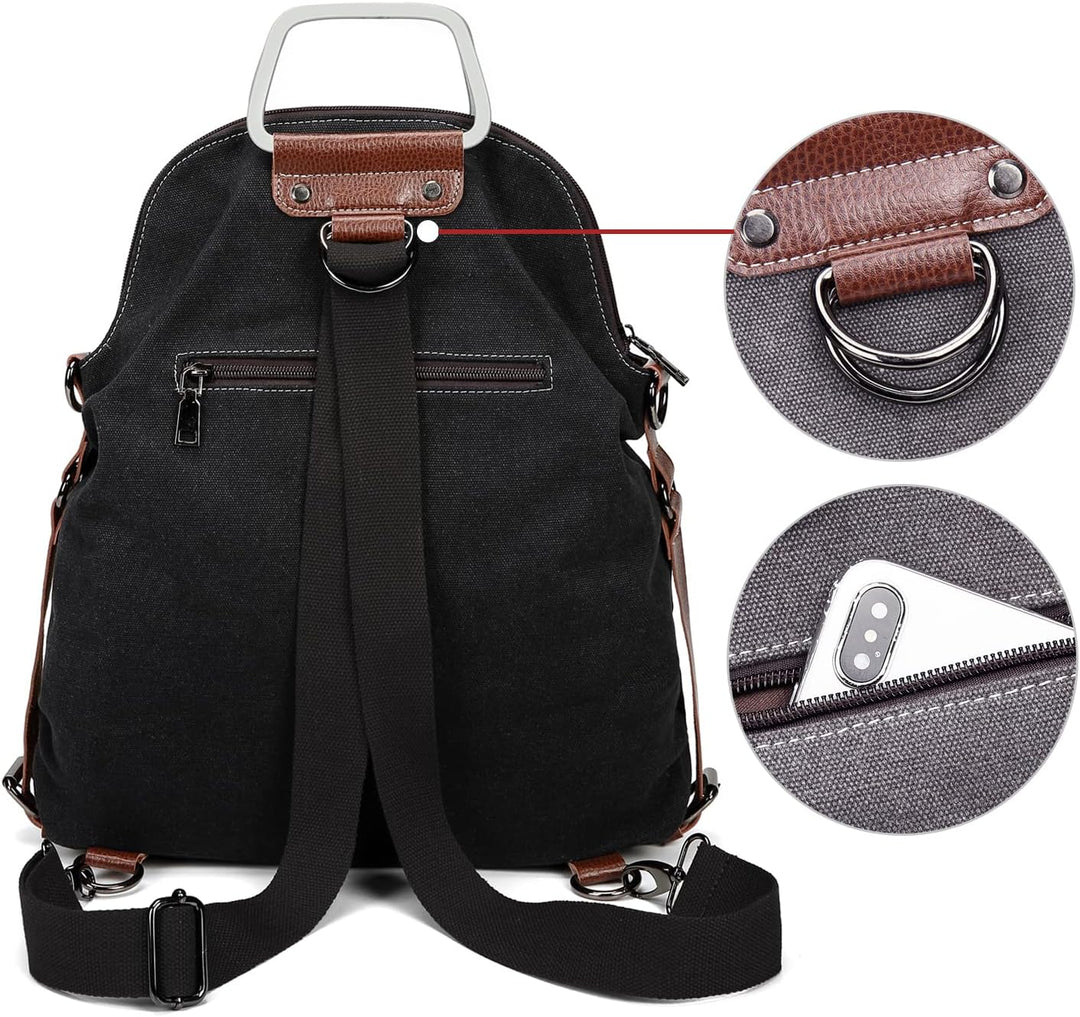 Travistar Rucksack Damen Handtasche Schultertasche Canvas Casual Damen Schultasche Umhängetaschen An