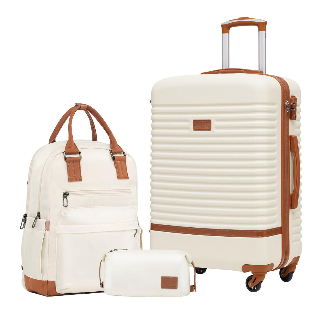COOLIFE Koffer Trolley Koffer Reisekoffer von ABS Hartschalen Trolley 4 Rollen TSA-Schloss Der Koffe