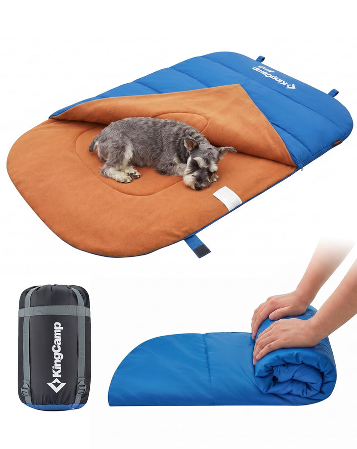 KingCamp Hundeschlafsack,2-in-1 Hundedecke &amp; Hundematte Blau, Blau