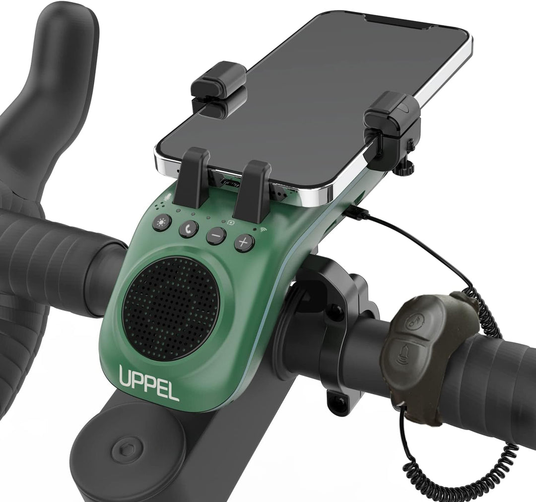 UPPEL Fahrrad Bluetooth Lautsprecher 10 in 1 Multifunktionaler Handyhalterung Fahrrad-Powerbank-Klin