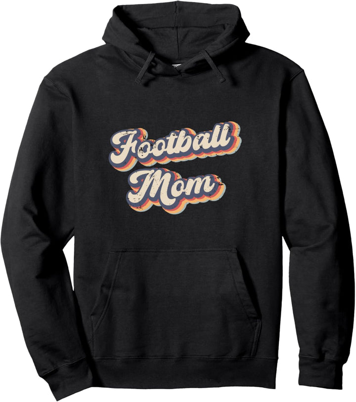 Football Mom Vintage Rainbow Pullover Hoodie