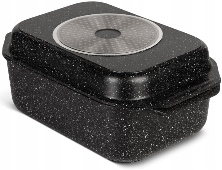 ZILNER Universalbräter Gourmet Granit – hochwertiger Bräter mit Deckel, ideal zum Schmoren, Grillen