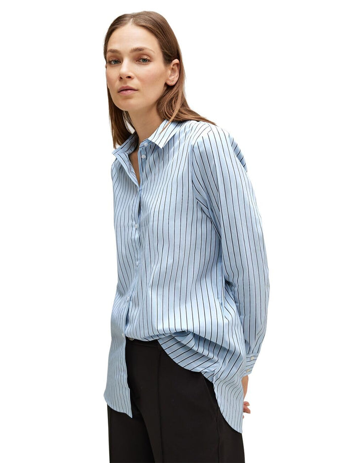 Street One Damen Hemdbluse Gestreift 38 Light Sublime Blue, 38 Light Sublime Blue