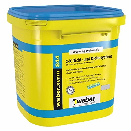 weber.xerm 844 | 6 kg | Hochflexible Reaktivabdichtung und Fliesenkleber für Boden- und Wandbeläge m