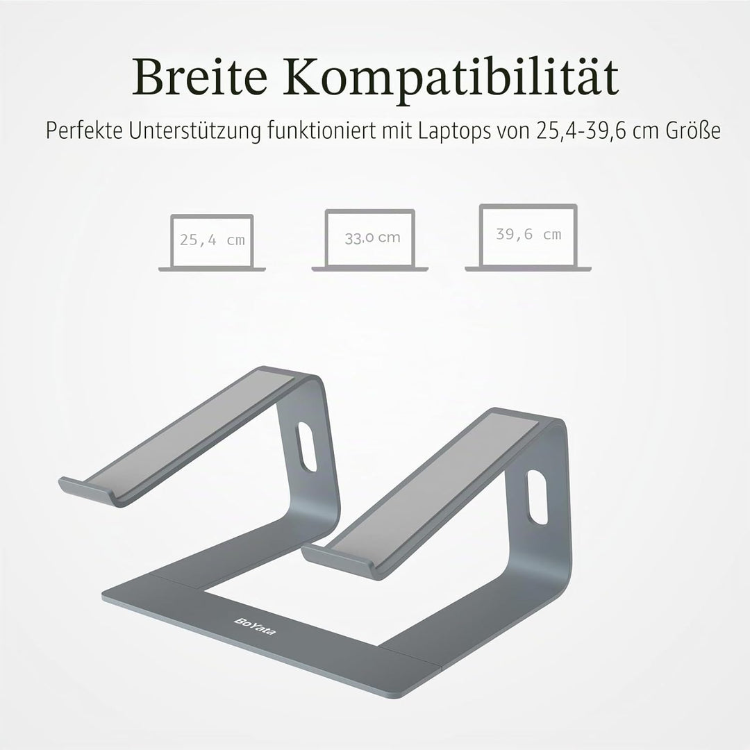 BoYata Laptop Ständer, Ergonomisch Aluminium Notebook Ständer, Tragbarer Belüfteter Laptop Halterung