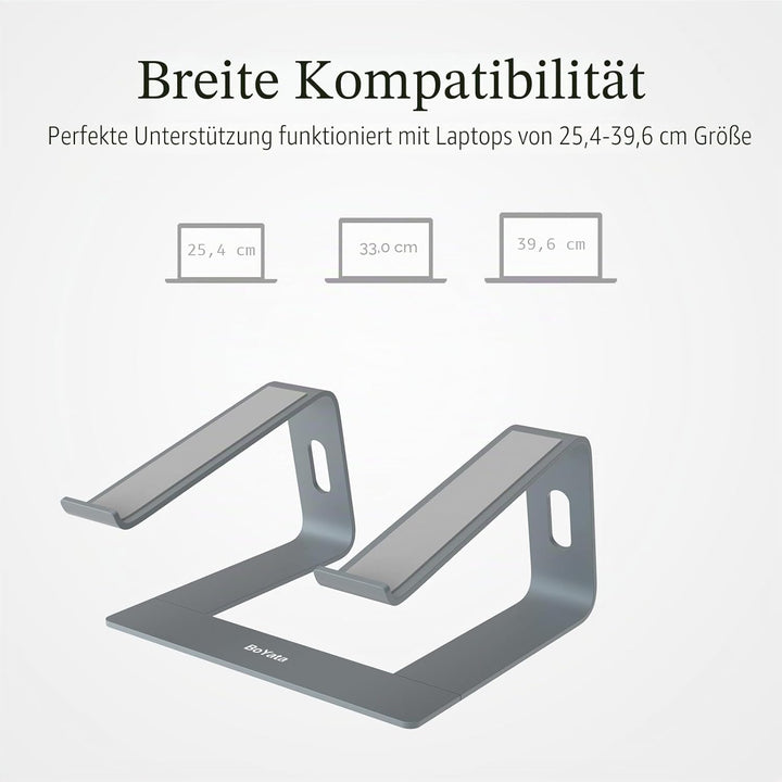 BoYata Laptop Ständer, Ergonomisch Aluminium Notebook Ständer, Tragbarer Belüfteter Laptop Halterung