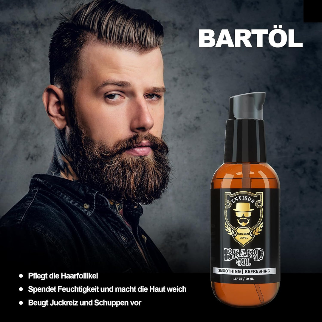 Bartöl-Conditioner mit Kamm, natürlicher Bart-Conditioner mit süssem Orangenduft – macht den Bart we