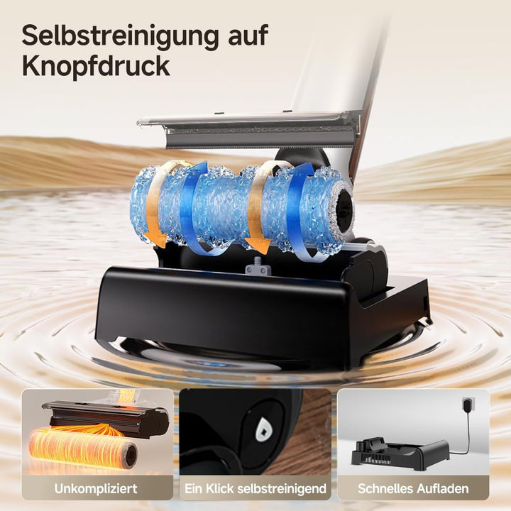 uwant D500 Nass Trockensauger,Abwassertanks-Desodorierung,180° Lay-Flat Saugwischer,17,000 Pa Saugkr