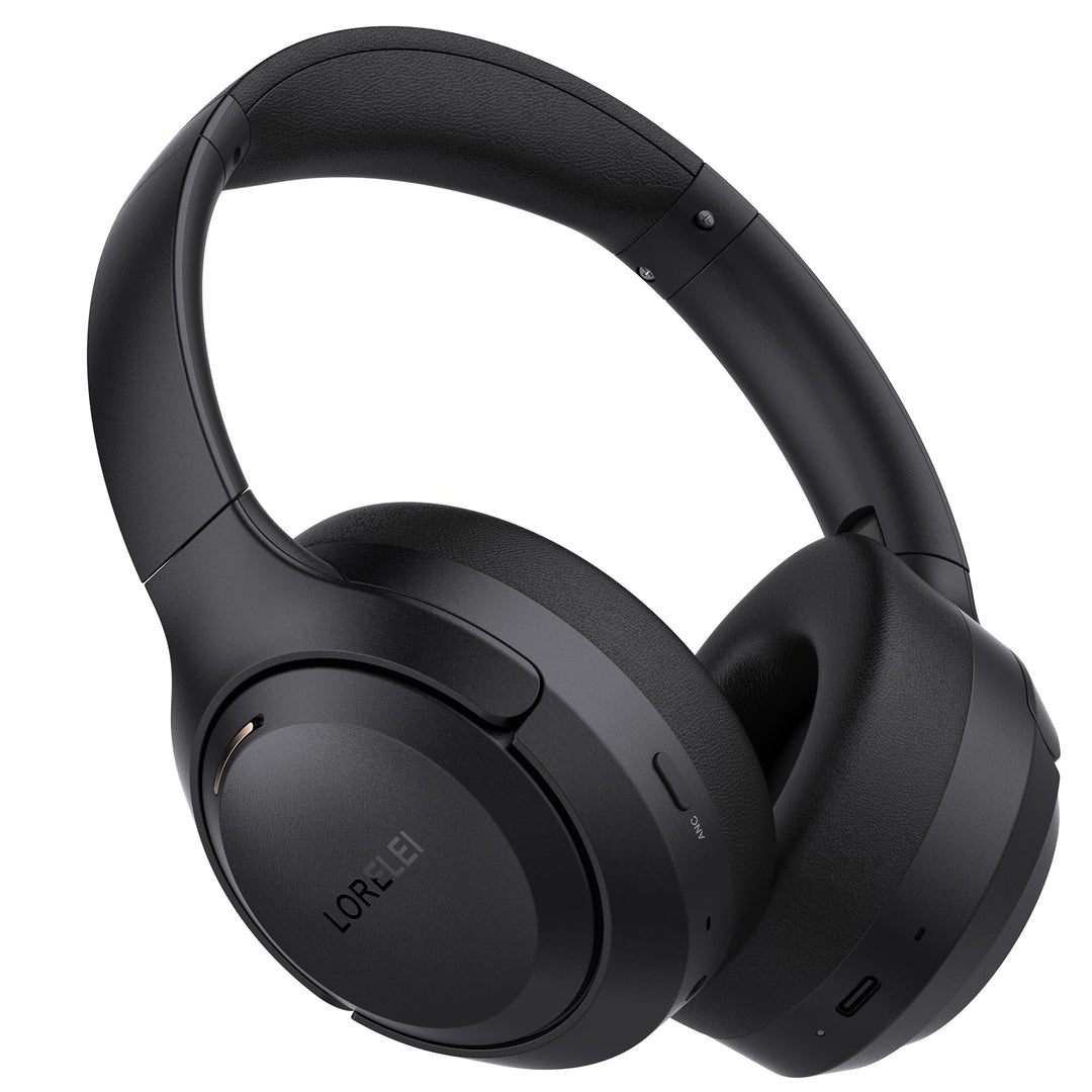LORELEI QC60 Hybrid Active Noise Cancenlling Headphones,Wireless Over Ear Bluetooth Headsets with Mi