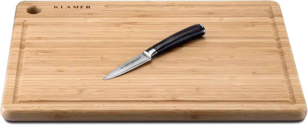KLAMER Damast Schälmesser 8,6 cm, Obst- und Gemüsemesser, 6cm kleines Messer aus japanischem Stahl,