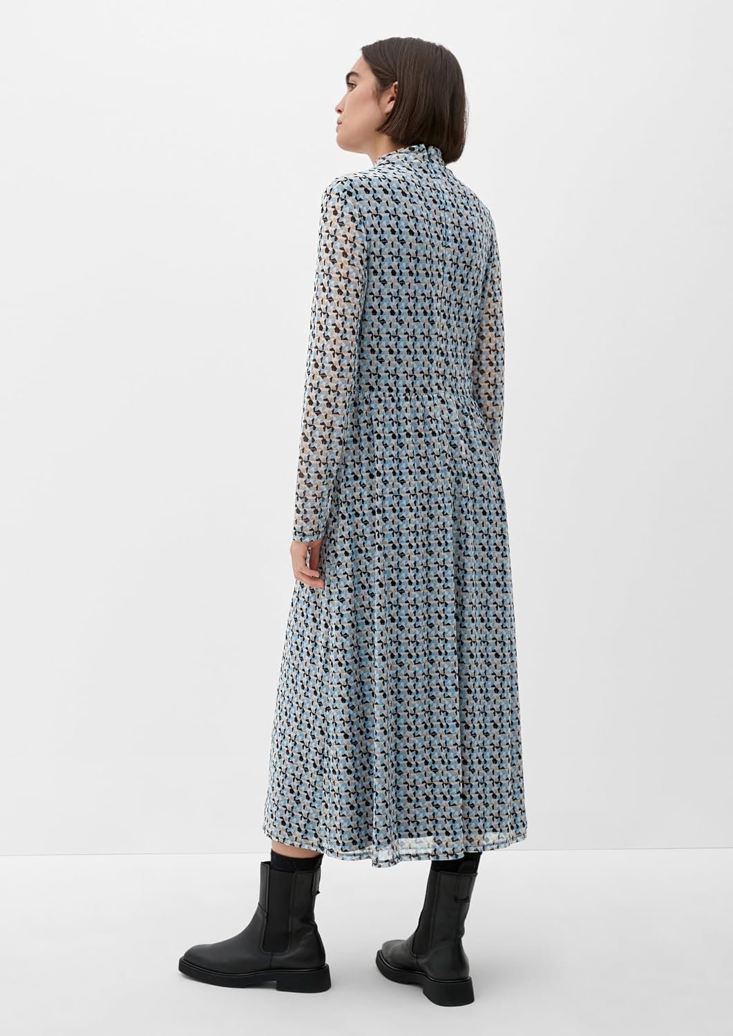 s.Oliver Meshkleid mit Allovermuster 48 Weiss, 48 Weiss