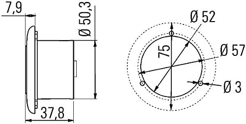 HELLA - Innenraumleuchte - SpotLED 40° - LED - 12/24V - 2W - LED - Schraubanschluss - Lichtscheibenf