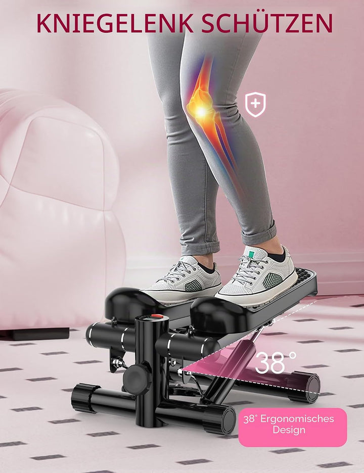 KitGody Mini-Stepper für Übungen, Treppenstepper 150 kg Kapazität, Workout-Stepper für Training zu H