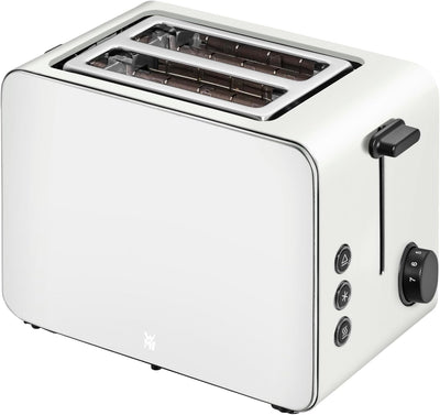 WMF Stelio Toaster 2 Scheiben Edelstahl, Doppelschlitz Toaster mit Brötchenaufsatz, Bagel-Funktion,