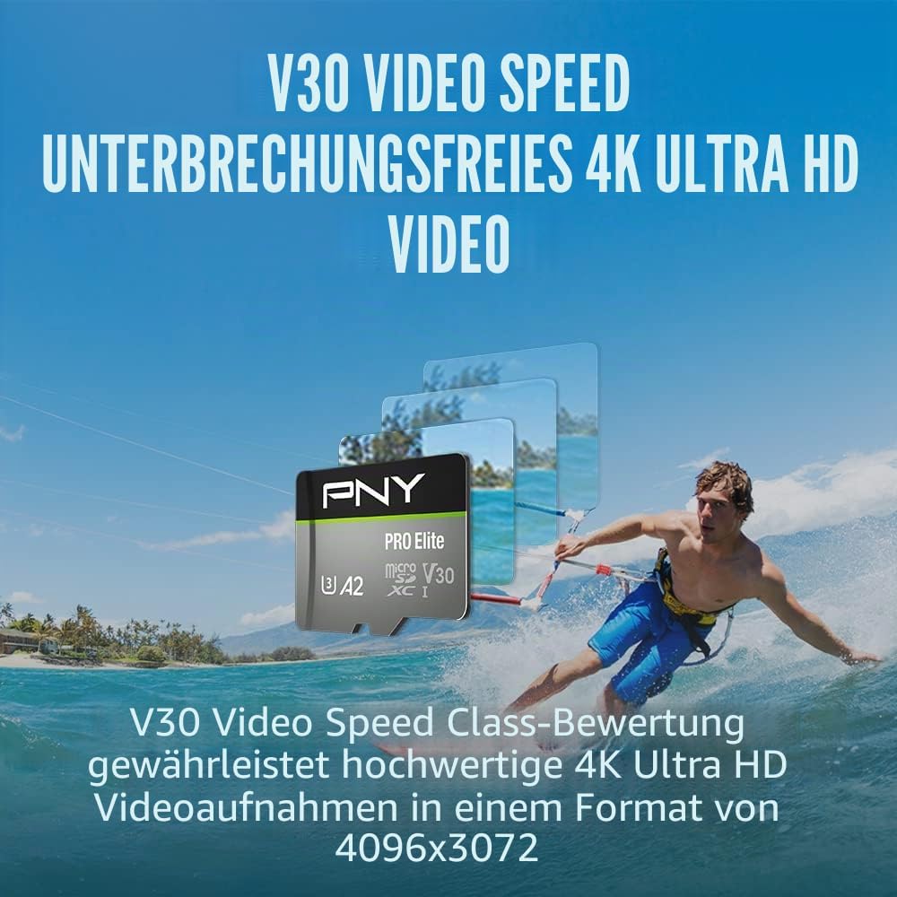 PNY PRO Elite 1TB microSDXC-Speicherkarte + SD-Adapter mit A2 App Performance + 100MB/s Lesegeschwin