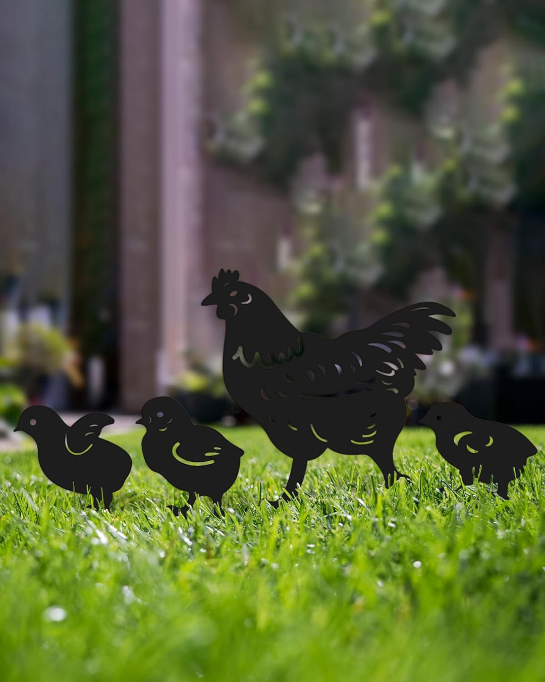 Gartenstecker - Metall Huhn - Rostfiguren für den Garten - Rostige Tiere - Dekorative Tiere für den