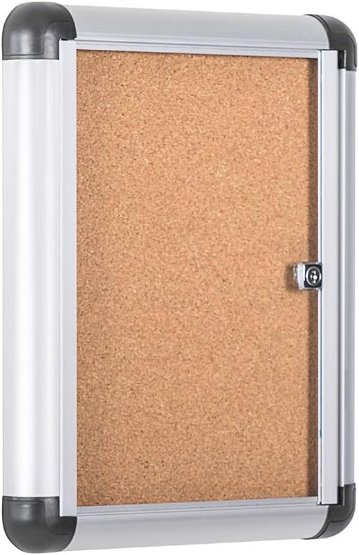 Bi-Office Schaukasten Vitrine"Enclore Extra", Kork, geeignet für 1 x DIN A4, silberner Aluminiumrahm
