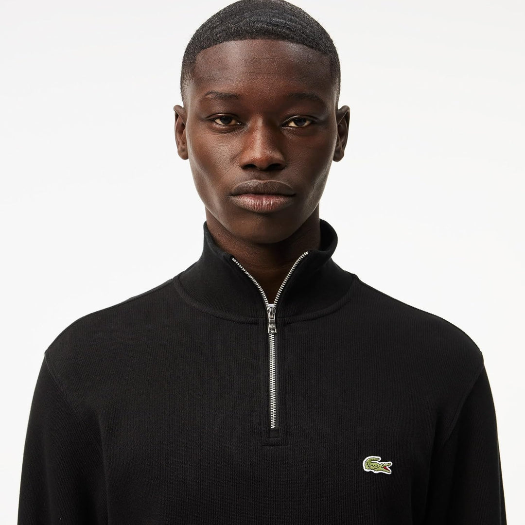 Lacoste Herren Sweatjacke SH1927, Männer Sweatshirt Reissverschluss,Regular Fit, Noir