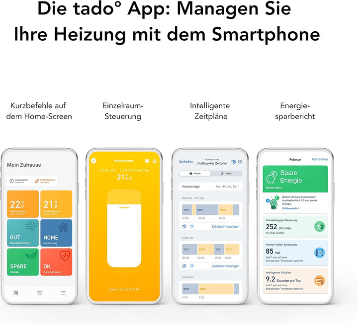 tado° smartes Heizkörperthermostat 3er-Pack – Wifi Zusatzprodukt als Thermostat für Heizung und digi