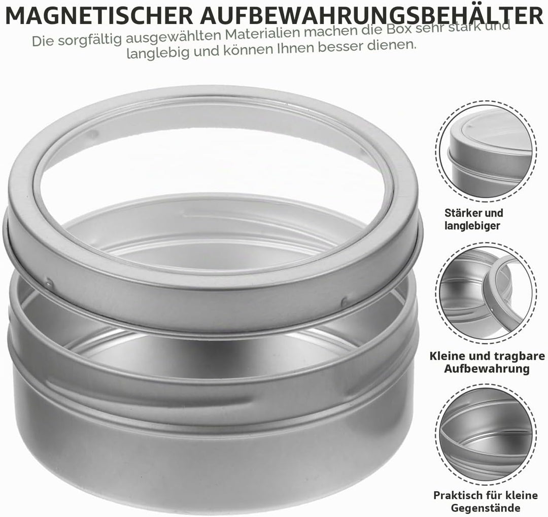 DOITOOL 4 Stück Magnetische Aufbewahrungsbox kann Kühlschrank Behälter für Gewürze Metallbehälter mi