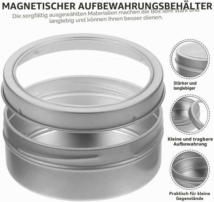 DOITOOL 4 Stück Magnetische Aufbewahrungsbox kann Kühlschrank Behälter für Gewürze Metallbehälter mi
