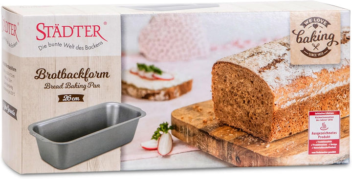 Städter we love baking Brotbackform, 22 x 10 cm, hochwertig, sauerteigbeständig, Antihaftbeschichtun