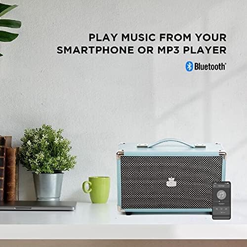 GPO Westwood Retro 25 Watt Lautsprecher mit Subwoofer, Cinch-Eingang, Bluetooth mit Retro-Gitter und