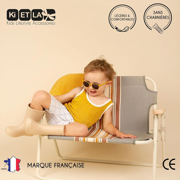 Ki ET LA Unisex Baby Babys, Modell Wazz (1-2 Jahre) Sonnenbrille, Senf Wayfarer, Einheitsgrösse