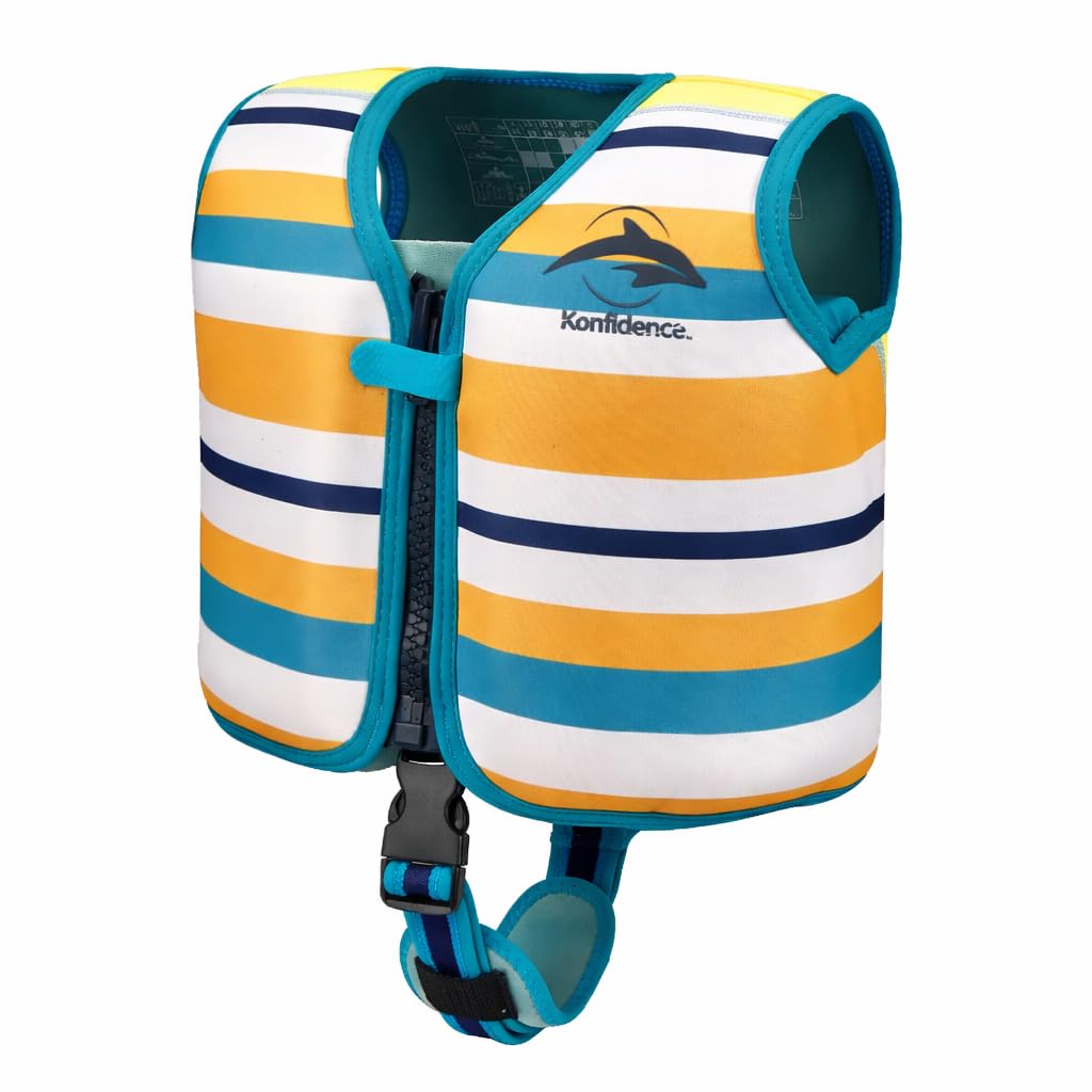 Konfidence Schwimmweste – Premium-Schwimmjacke mit abnehmbarem Sicherheitsgurt für Kinder | Einstell