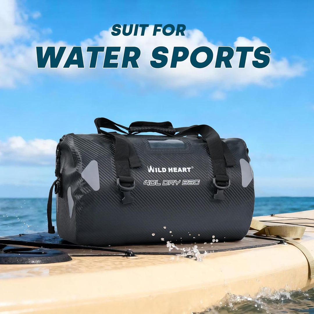 WILD HEART wasserdichte Reisetasche, 40 l 66 l, 100 l, mit verschweissten Nähten, Schultergurten, Ne