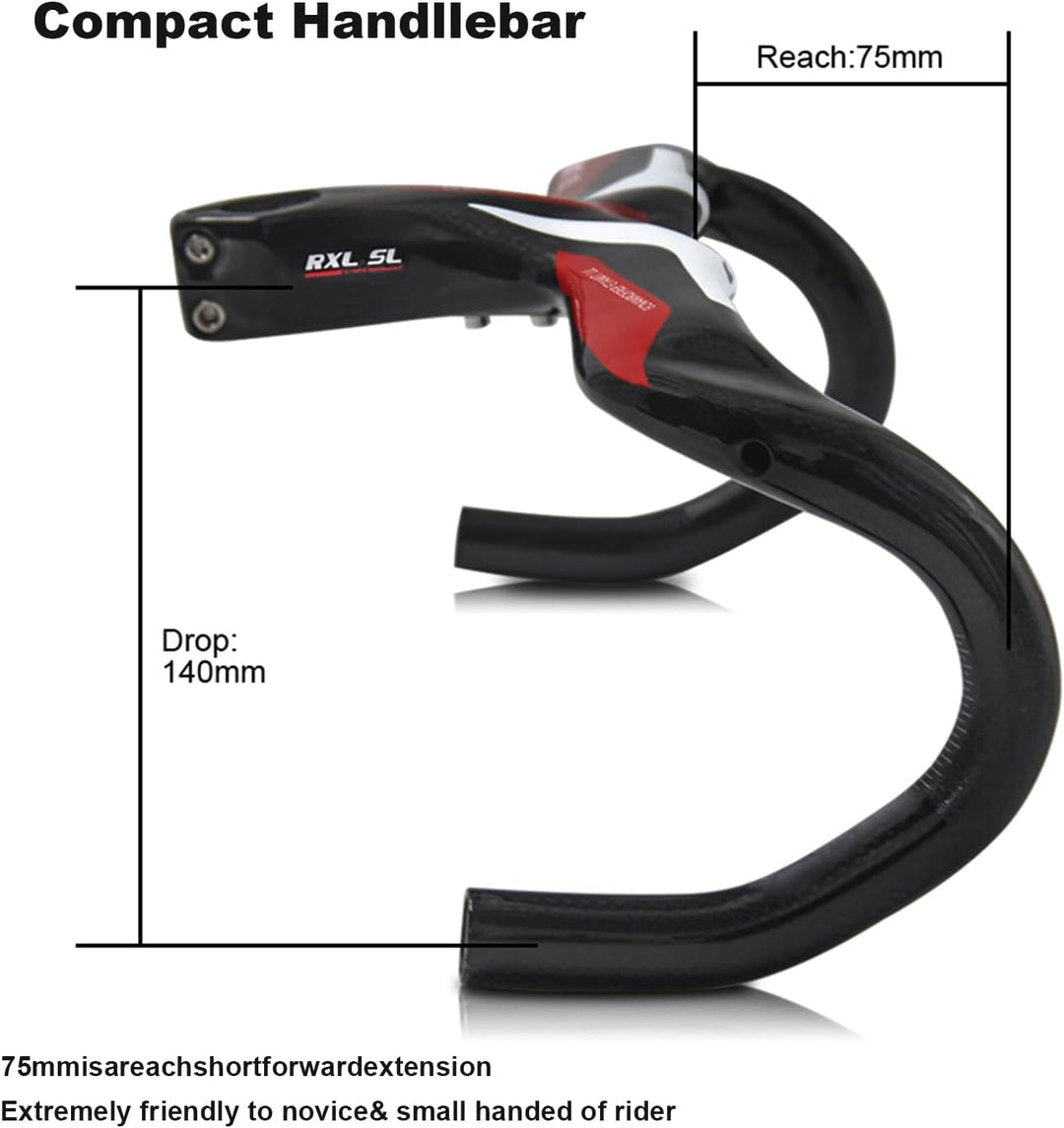 RXL SL 1-1/8" rennrad carbon lenker rot 3K glänzend internes routing lenker rennrad carbon 400 * 90m