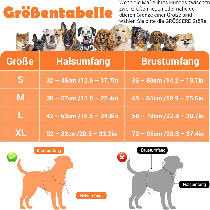 Funfox Hundegeschirr Grosse Hunde [XL] - Verstellbares Anti-Zug Brustgeschirr mit Griff & Reflektors