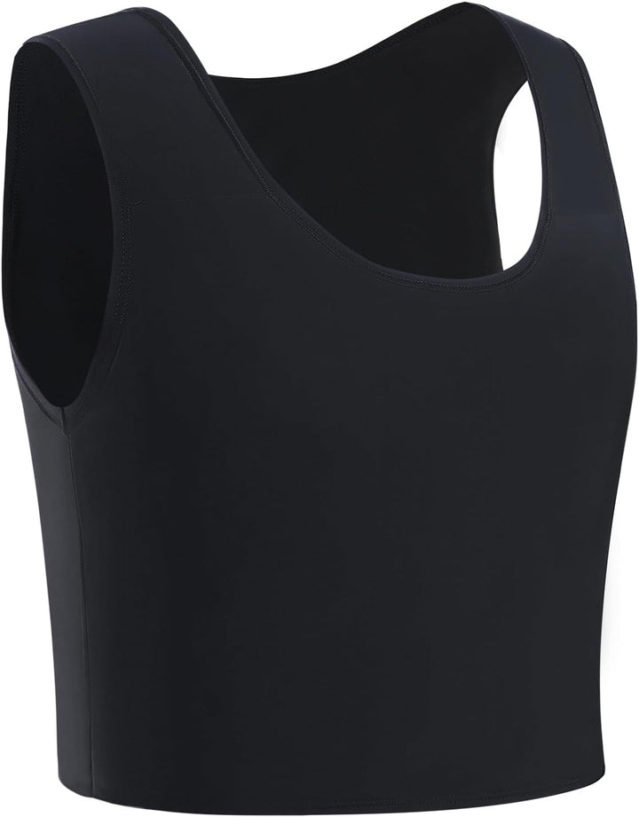 XUJI Binder Transgeder FTM Atmungsaktive Kompression Halb Brust Binder S Schwarz, S Schwarz