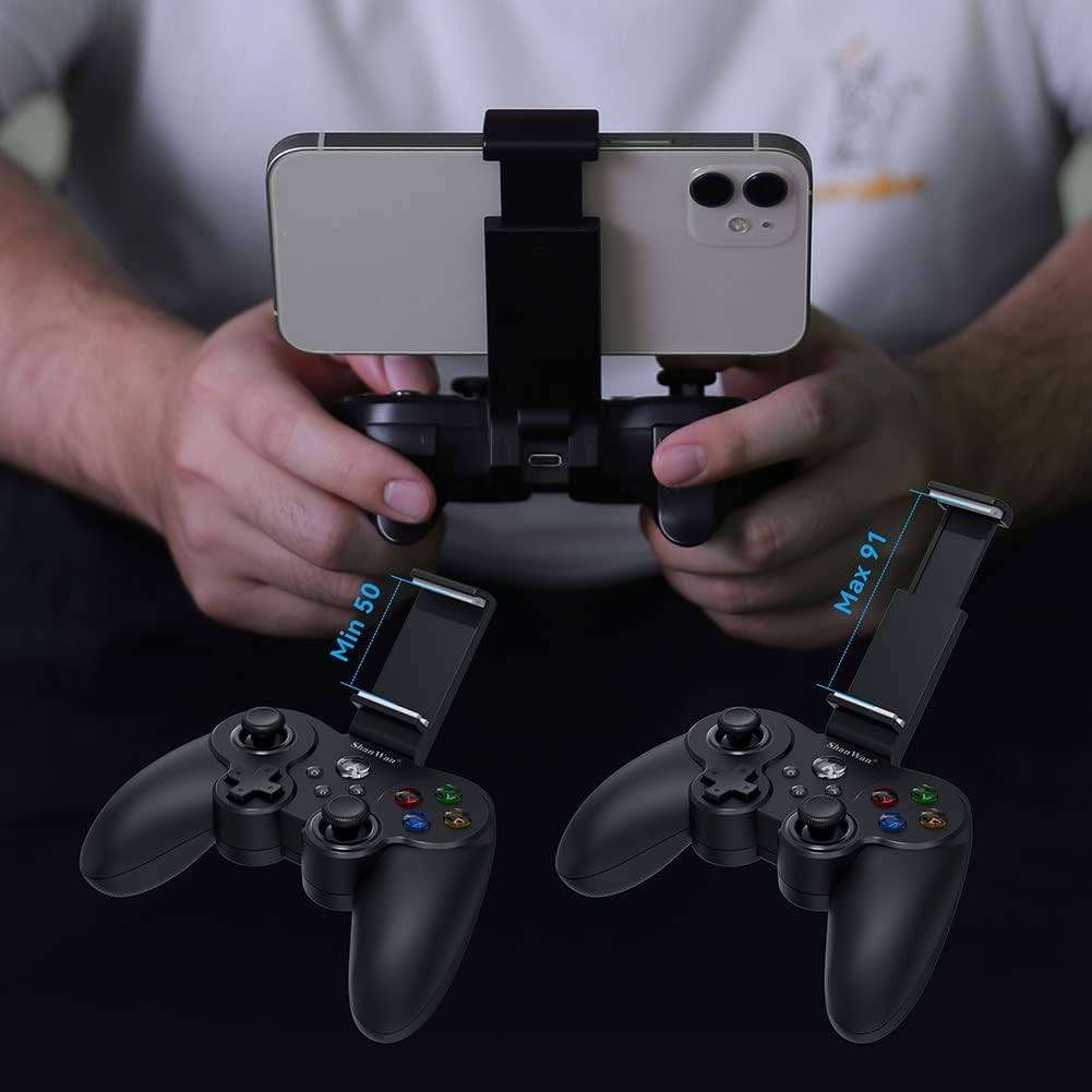ShanWan Smartphone Controller für Android/iOS, Handy Controller mit Halterung, Bluetooth Mobile Gami