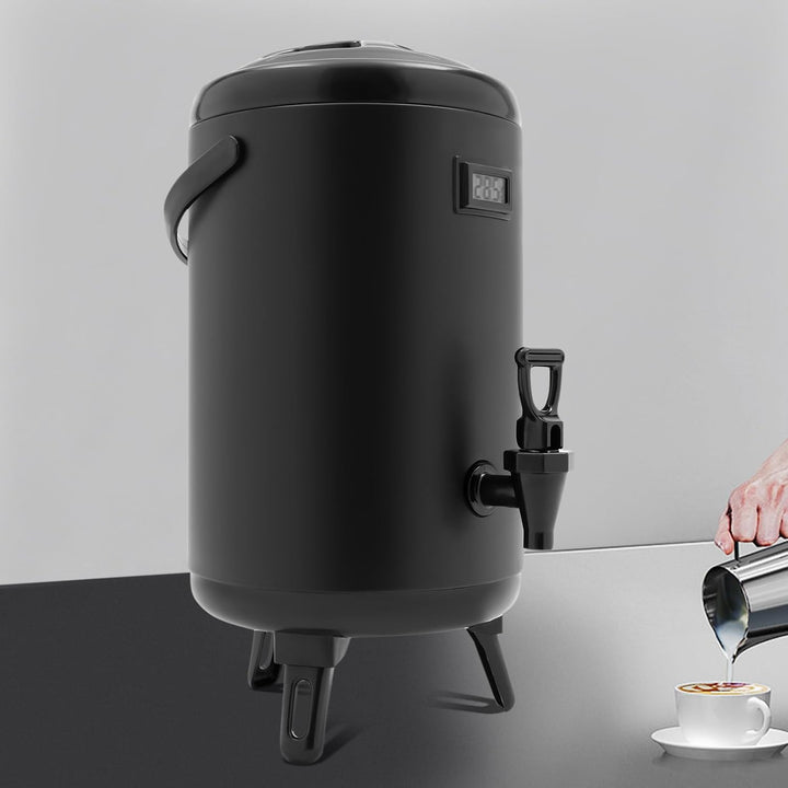 10L isolierter Edelstahl Getränkespender mit LED-Display,12h warm für Hotel | 10 Liter isolierter Ed