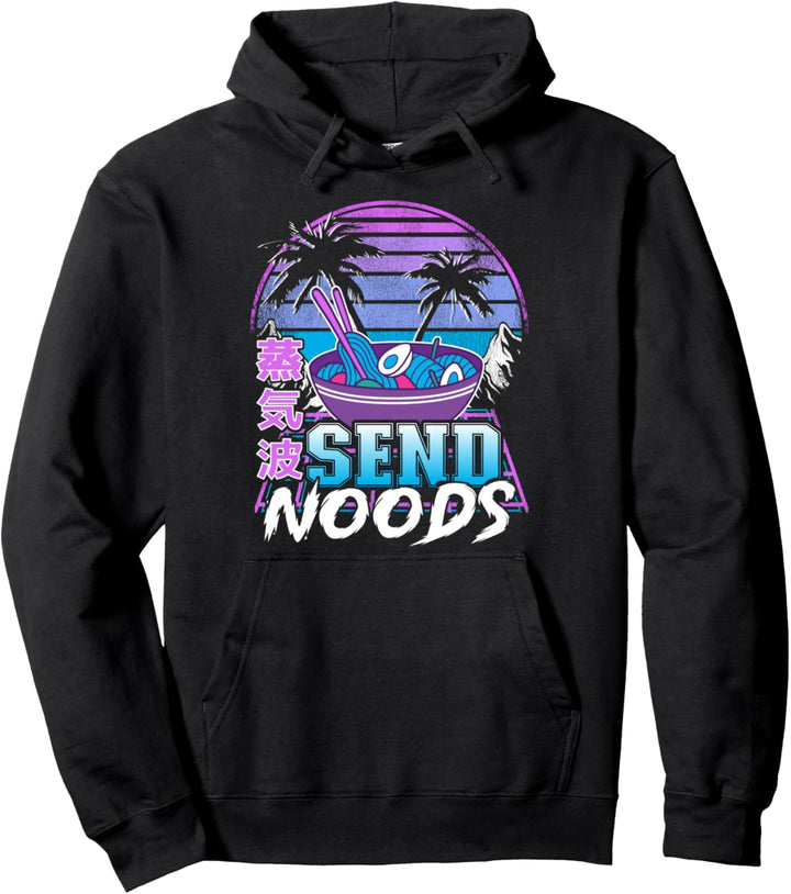 Send Noods Ramen Japanische Retrowave Pastell Goth Vaporwave Pullover Hoodie