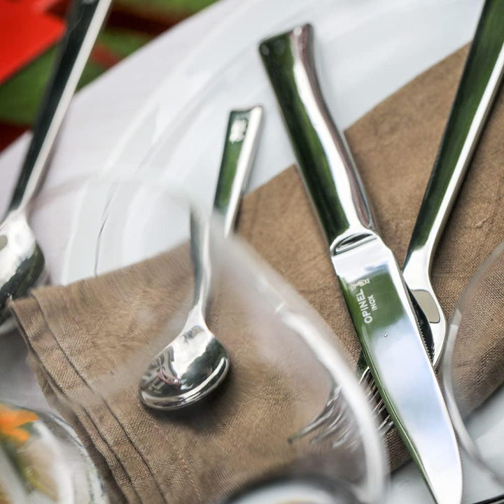 Opinel Schachtel mit vier Tafelmessern Perpétue aus Edelstahl, leicht zu reinigen, gut für Fleisch u