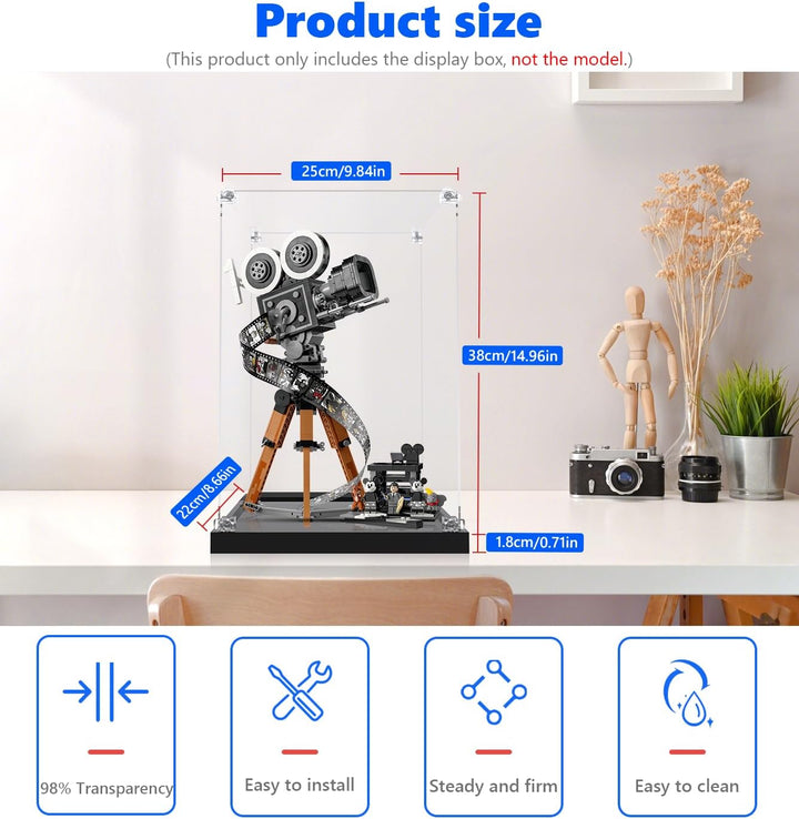 icuanuty Acryl Vitrine für Lego 43230 Tribute to Walt Disney 100. Jubiläumsset für Erwachsene mit Mi