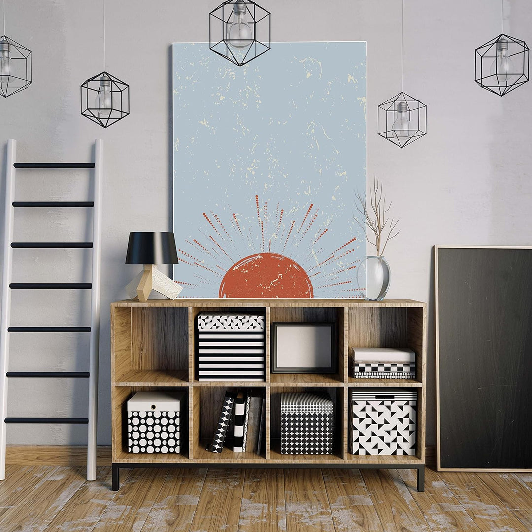 wandmotiv24 Poster als Wanddeko, Grösse Din A0, Minimalismus, Sonne, gelb, Moderne Wanddeko, Wandbil