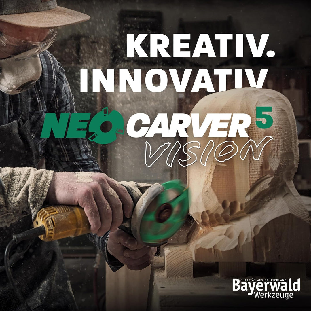 Bayerwald NeoCarver 5 Vision V2 - Hartmetall Frässcheibe für Holz - Holzschnitzfräser aus Aluminium
