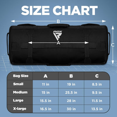 RDX Gewichtete Sporttasche für Krafttraining, Gewichtssack mit 8 Griffe, Gewicht Sandbag ungefüllten