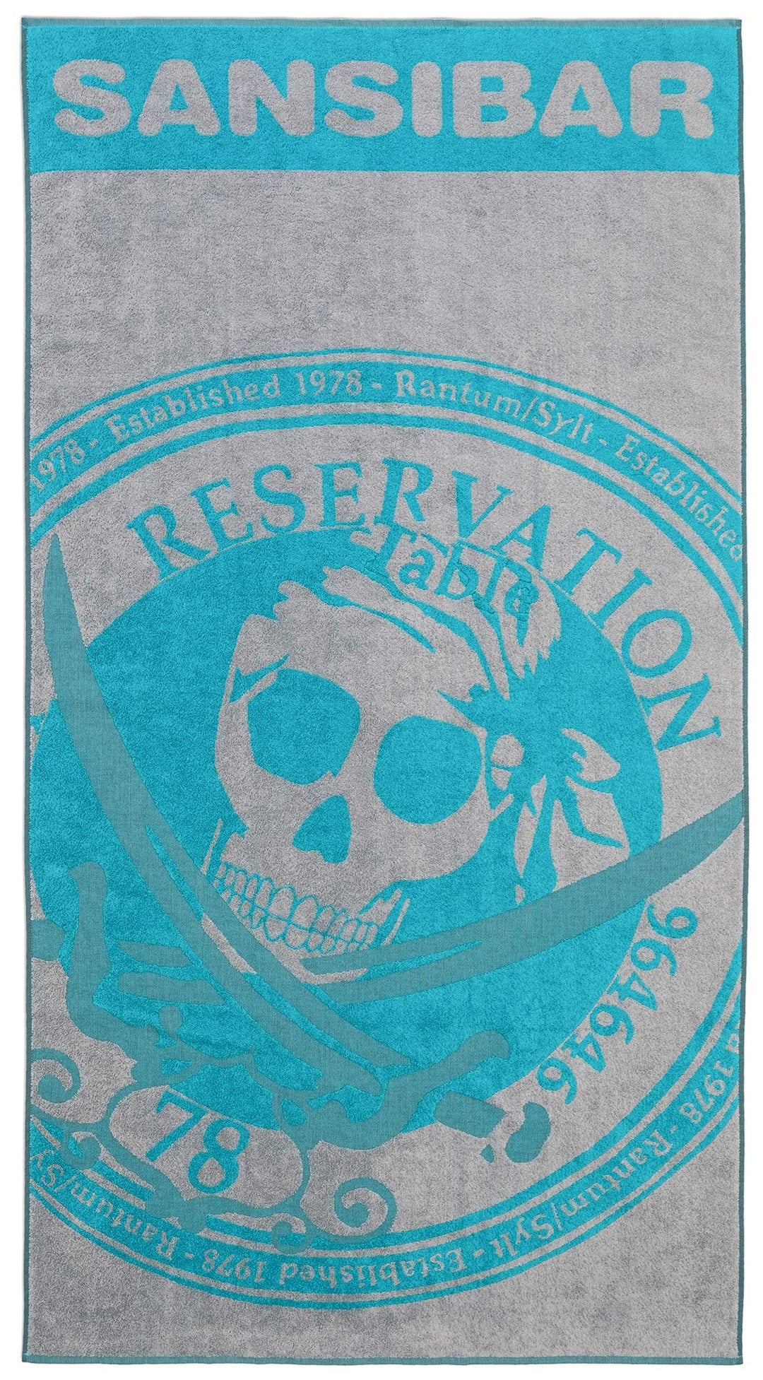 Sansibar Badetuch Reservation Strandtuch Saunatuch Zweifarbig Prägedruck Design 100% Baumwolle ca.10