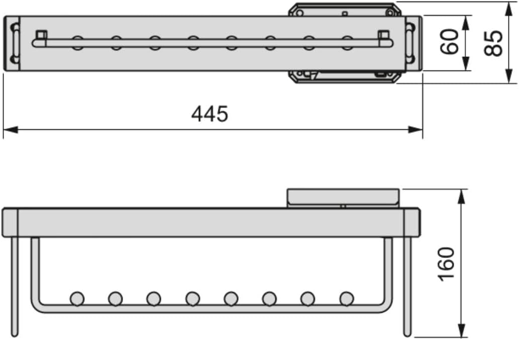 emuca 7086513 porte-vêtements herausziehbarer mit Schliess-Komfort für Schrank tiefe 445 mm ID Mokka