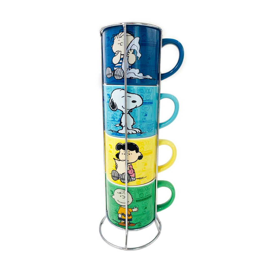 Silver Buffalo Peanuts Comic Strip Keramikbecher-Stapel, 294 ml Erdnüsse, Klassisch