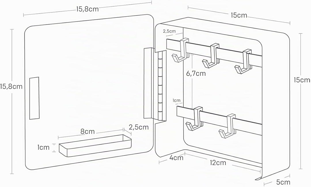Yamazaki 4800 TOWER Magnetischer Schlüsselkasten, schwarz, Stahl, Minimalistisches Design One Size S