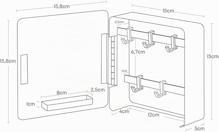 Yamazaki 4800 TOWER Magnetischer Schlüsselkasten, schwarz, Stahl, Minimalistisches Design One Size S