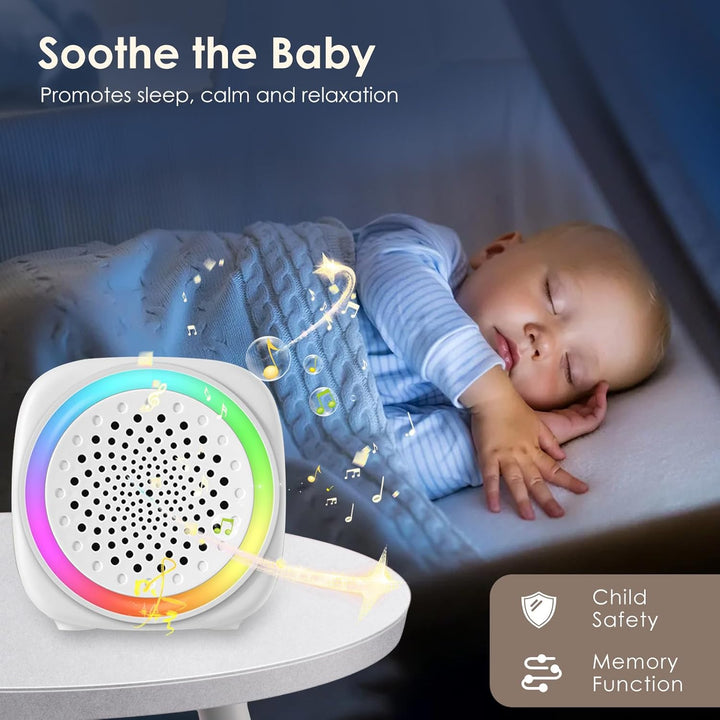Weisse Rauschmaschine mit Nachtlicht, 16 nahtlose Sounds, White Noise Machine für Babys & Erwachsene